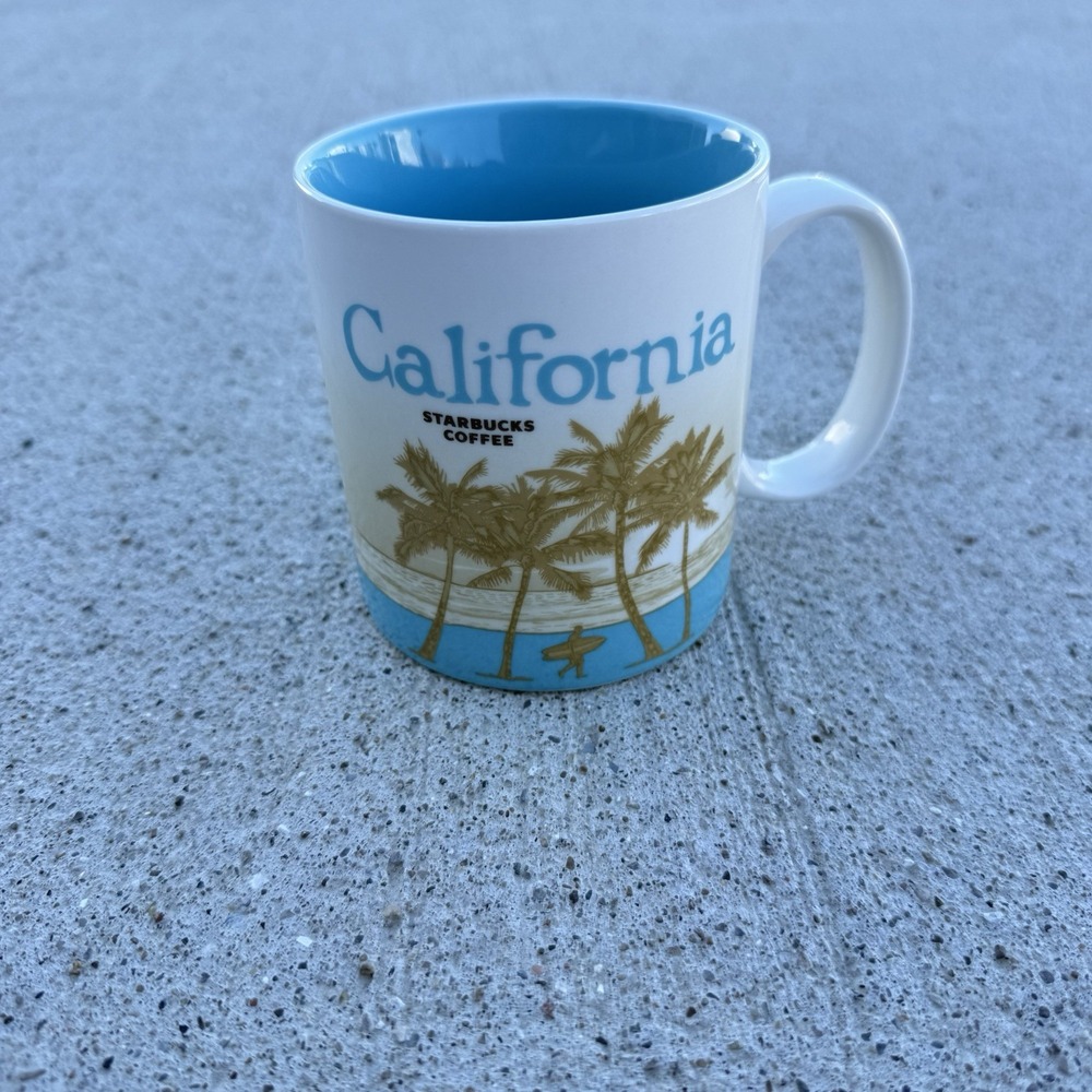 Starbucks California Coffee Mug Collector Series 16oz Blue Tan Cup 2012